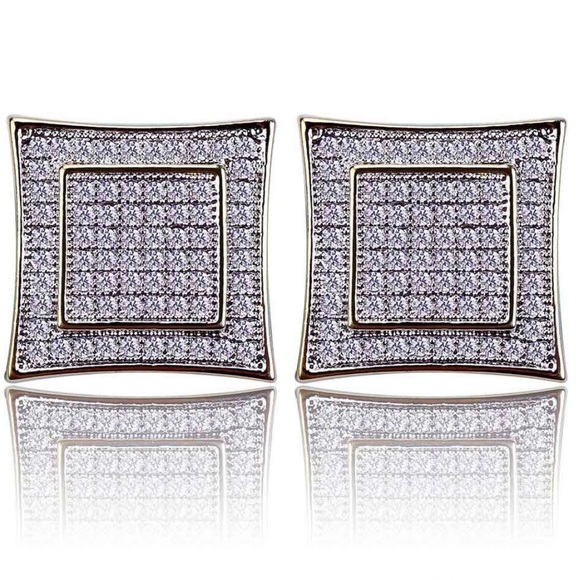 Other - 18K Gold Plated Square Diamonds